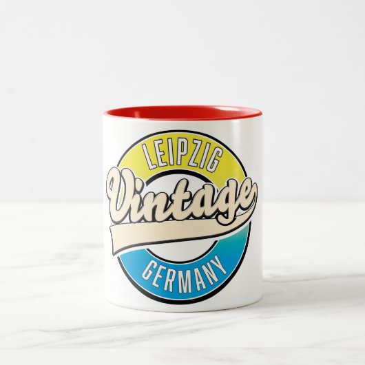  Leipzig-logo. Tweekleurige Koffiemok (Center)