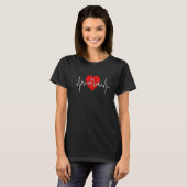 Leipzig Skyline Heartbeat Duitsland Heart I Love S T-shirt (Voorkant volledig)