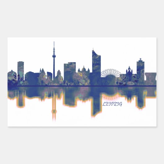 Leipzig Skyline Rechthoekige Sticker (Voorkant)