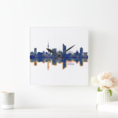 Leipzig Skyline Vierkante Klok (Huis)