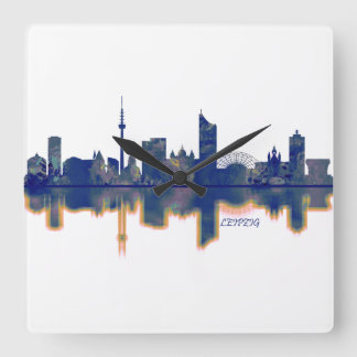 Leipzig Skyline Vierkante Klok