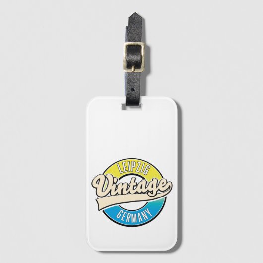 Leipzig vintage stijl logo. bagagelabel (Voorkant (verticaal))