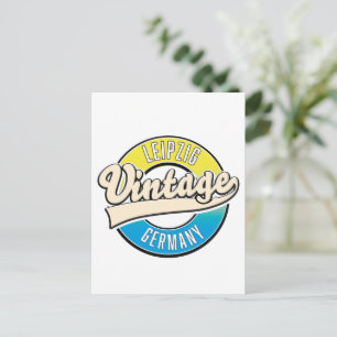 Leipzig vintage stijl logo. briefkaart