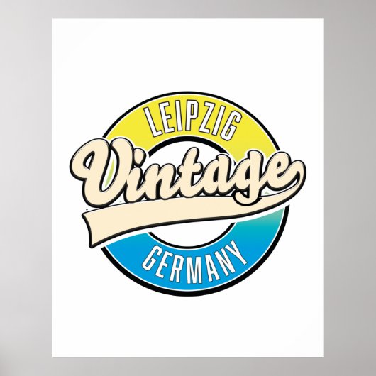 Leipzig vintage stijl logo. poster (Voorkant)