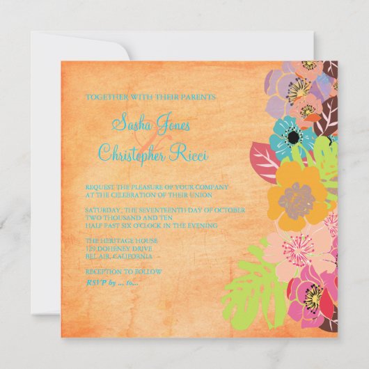 Leis/Luau/fruits bruiloft Uitnodigingen (Achterkant)