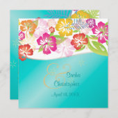 Leis/Luau/hibiscus Wedding Invitations Kaart (Voorkant / Achterkant)