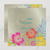 Leis/Luau/hibiscus Wedding Invitations Kaart (Voorkant / Achterkant)