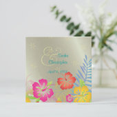 Leis/Luau/hibiscus Wedding Invitations Kaart (Staand voorkant)