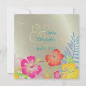 Leis/Luau/hibiscus Wedding Invitations Kaart (Voorkant)