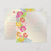 LEIS/LUAU/HIBISCUS WEDDING INVITATIONS KAART (Voorkant / Achterkant)