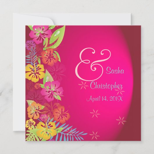 Leis/Luau/hibiscus Wedding Invitations Kaart (Voorkant)