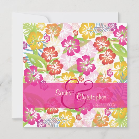 Leis/Luau/hibiscusWedding-uitnodigingen Kaart (Voorkant)