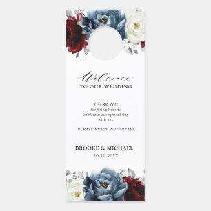 Leistblauw Burgundy White Ivory stoort niet Deurhanger