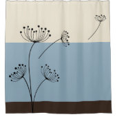 Leistblauw, eiwit en bruine wilde bloem douchegordijn (Voorkant)