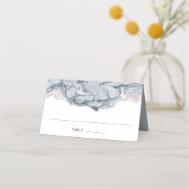 Leistblauw en Blush roze marmer-plaatskaarten Plaatskaartje