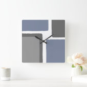 Leistblauw en grijs minimalistisch kleurenblok vierkante klok (Huis)