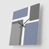 Leistblauw en grijs minimalistisch kleurenblok vierkante klok (Hoek)