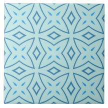 Leistblauw en Icy Aqua Geometric Cross Pattern
