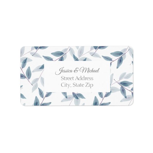 Leistblauw gelaagde Waterverf verliest patroon Etiket (Voorkant)