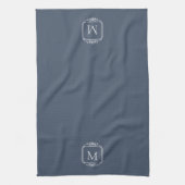 Leistblauw | Klassiek Lijst monogram Theedoek (Verticaal)