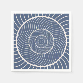 Leistblauwe crème spiraalslakkenfibonacci servet