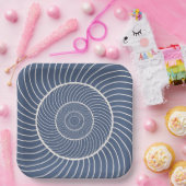 Leistblauwe crème spirale slak fibonacci papier pl papieren bordje (Feest)