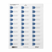 Leistblauwe damesmonogram Adres Retourlabels Etiket (Full Sheet)