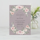Leiste Bleke Blush Ranunculus Eucalyptus Bruiloft Kaart (Staand voorkant)