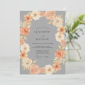 Leiste Dusty Peach Bruidsboeket Kaart (Staand voorkant)