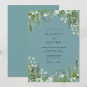Leiste Eucalyptus Bruiloft Kaart (Voorkant / Achterkant)