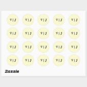 Leiste Initialen van het Paar op Crème Ronde Sticker (Vel)
