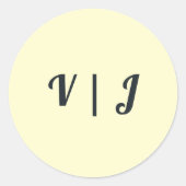 Leiste Initialen van het Paar op Crème Ronde Sticker (Voorkant)