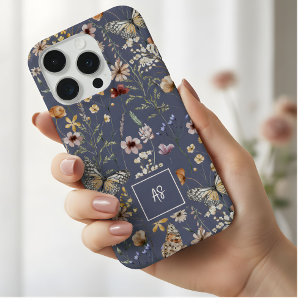 Leiste Waterverf Wilde Bloemen Florale Monogram iPhone 15 Pro Case
