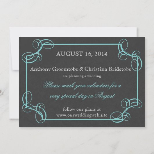  leisteen Bewaar de datum Save The Date (Achterkant)