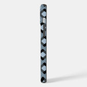 Leisteen Blauw Grijs Zwart Mideeuw Vierkanten Patr iPhone Hoesje (Linkerkant)