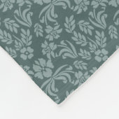 Leisteen Blauwgroen Floral Damask Fleece Blanket (Hoek)