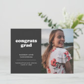 Leisteen en wit Gefeliciteerd Afstudeerder Twee Fo Aankondiging (Staand voorkant)