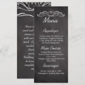 Leisteen krijtbord bruiloft Menu (Voorkant / Achterkant)