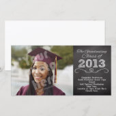 Leisteen krijtbord stijl Afstuderen Aankondiging (Voorkant / Achterkant)