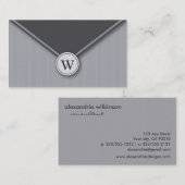 Leisteen Monogram Elegant Envelope Visitekaartjes (Voorkant / Achterkant)