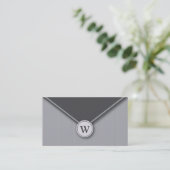 Leisteen Monogram Elegant Envelope Visitekaartjes (Staand voorkant)