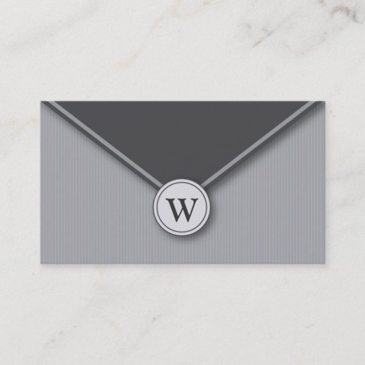 Leisteen Monogram Elegant Envelope Visitekaartjes (Voorkant)