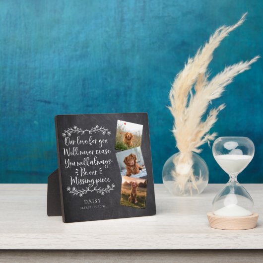 Leisteen Ontbrekend stuk Foto Collage Pet Memorial Fotoplaat (Insitu)