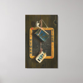 Leisteen, pijp, tabak en doos met lucifers canvas afdruk