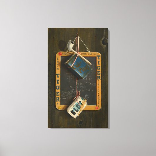 Leisteen, pijp, tabak en doos met lucifers canvas afdruk (Voorkant)