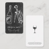 Leisteen voor wijnfles en opener visitekaartje (Voorkant / Achterkant)