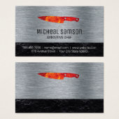 Leisteen | Vuurmes | Chef | Metaal Visitekaartje (Voorkant /achterkant)