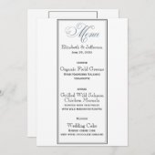 Leisteenblau feest- of trouwmenu kaart (Voorkant / Achterkant)