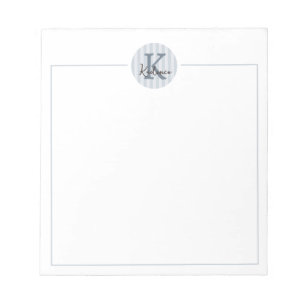 Leisteenblauw Houtskool Custom Gestreept Cirkel Mo Notitieblok