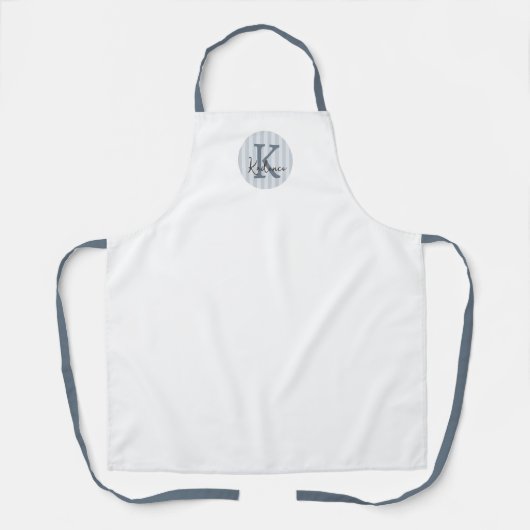 Leisteenblauw Houtskool Custom Gestreepte Cirkel M Schort (Voorkant)